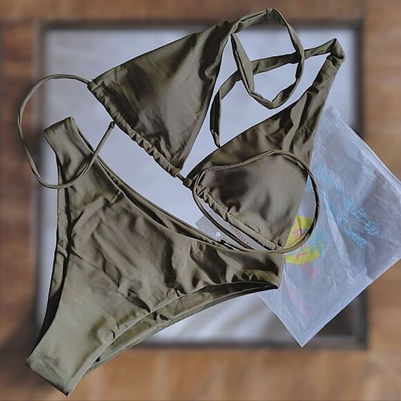NWT Aurelle Olive Isla bikini set size S - Picture 3 of 7